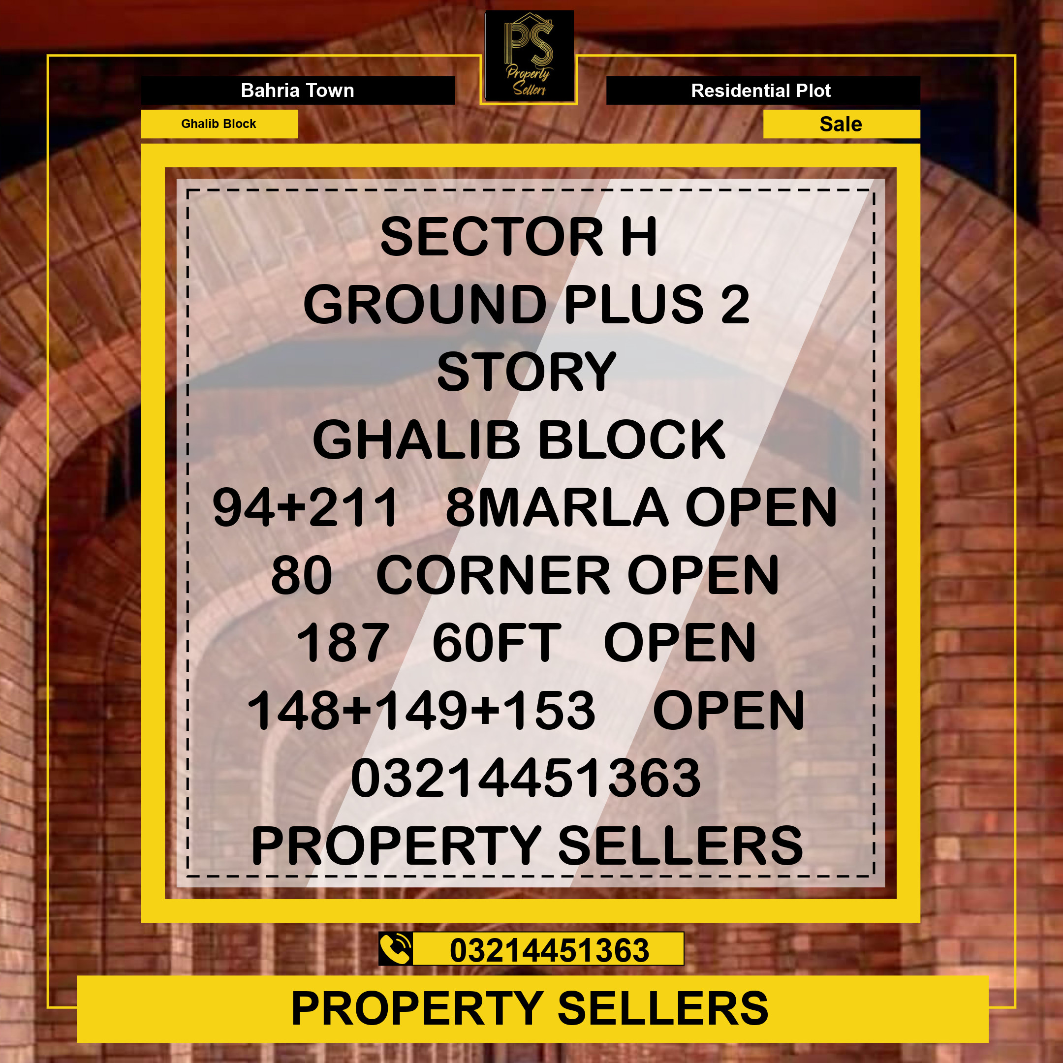 8 Marla Residential Plot for Sale in Sector H - Ghalib Block -  Bahria Town, Lahore - (BP-367527)
