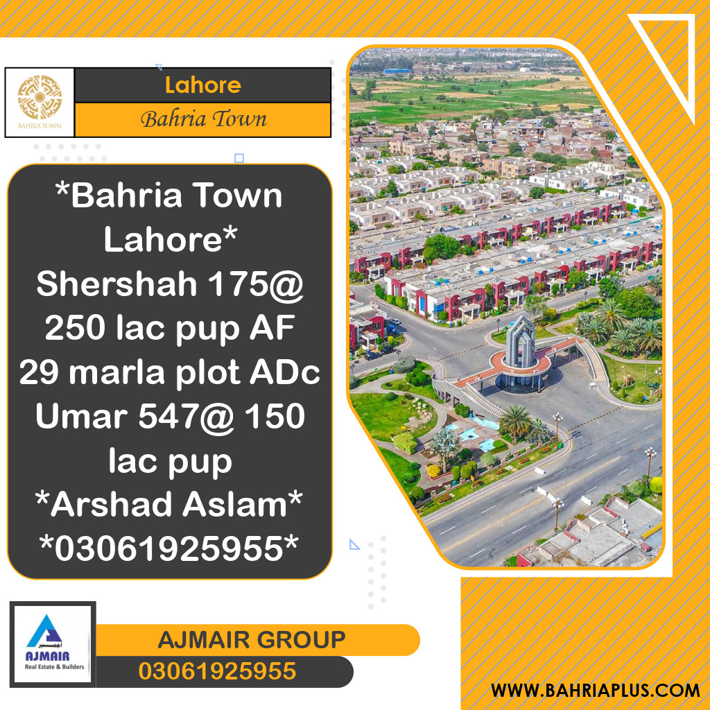 Residential Plot for Sale in Bahria Town, Lahore - (BP-367547)