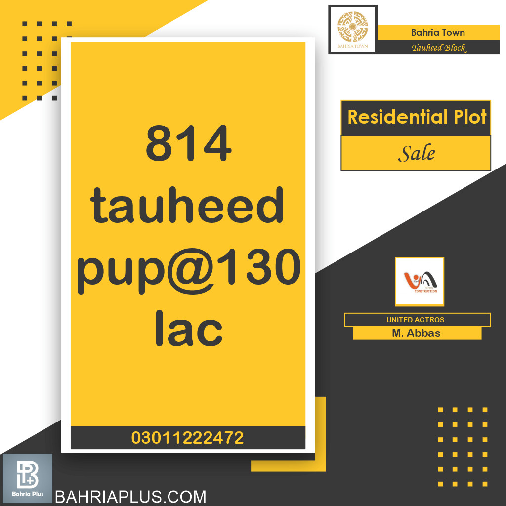 10 Marla Residential Plot for Sale in Sector F - Tauheed Block -  Bahria Town, Lahore - (BP-367618)