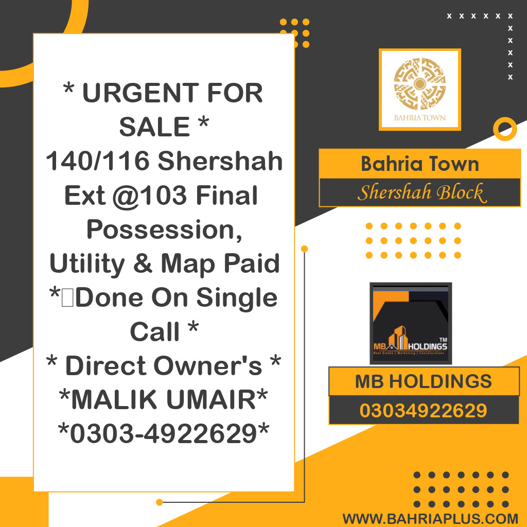5 Marla Residential Plot for Sale in Sector F - Shershah Block -  Bahria Town, Lahore - (BP-367633)