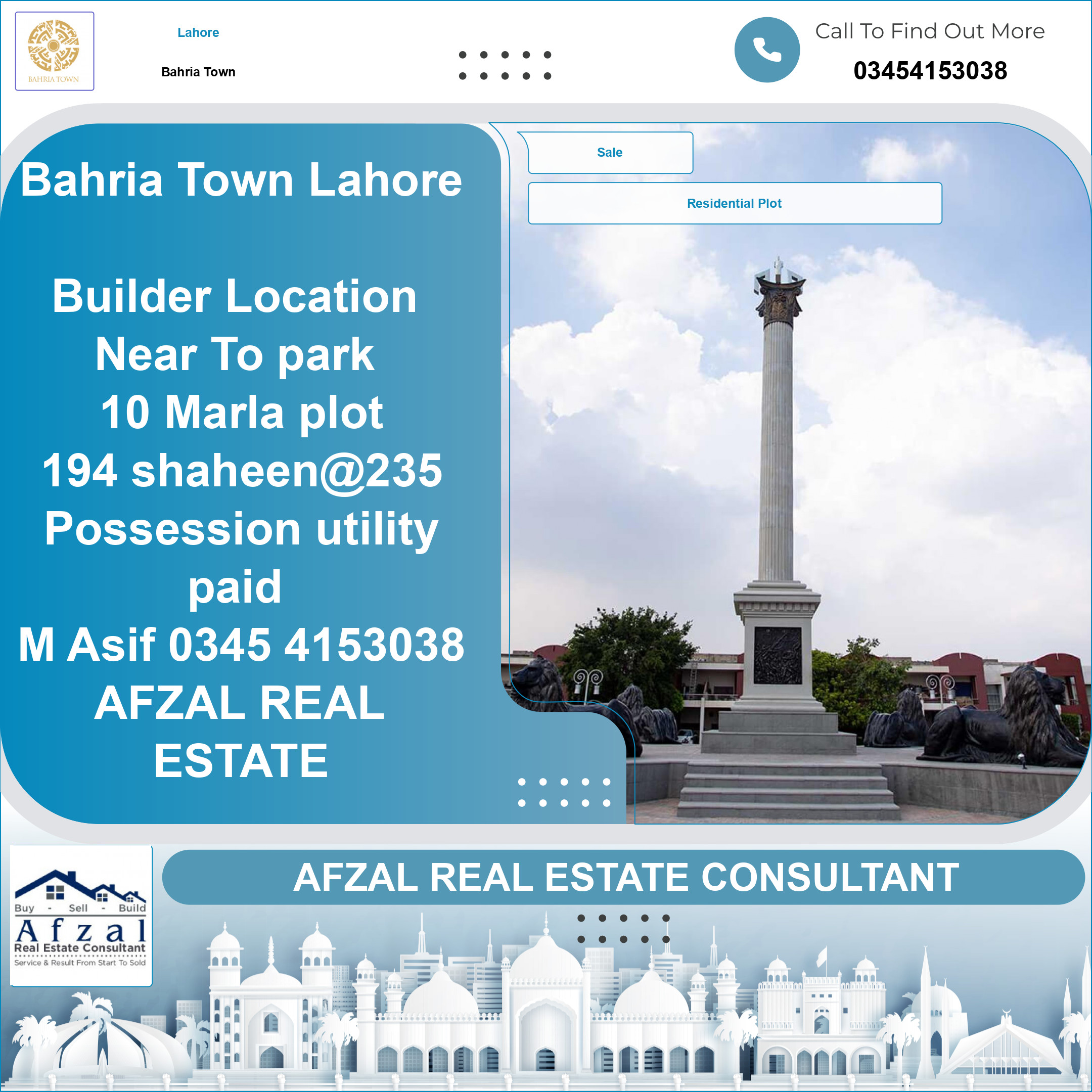 Residential Plot for Sale in Bahria Town, Lahore - (BP-367667)