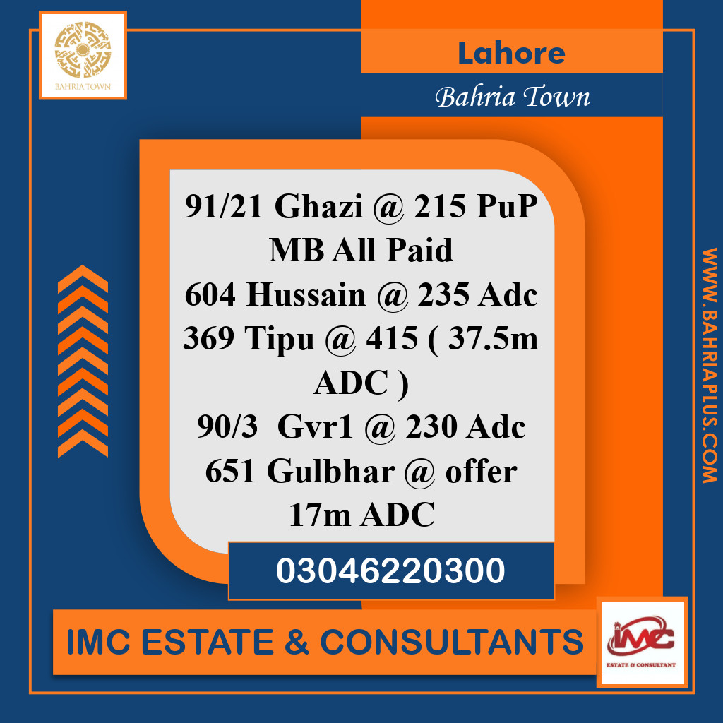 Residential Plot for Sale in Bahria Town, Lahore - (BP-367874)