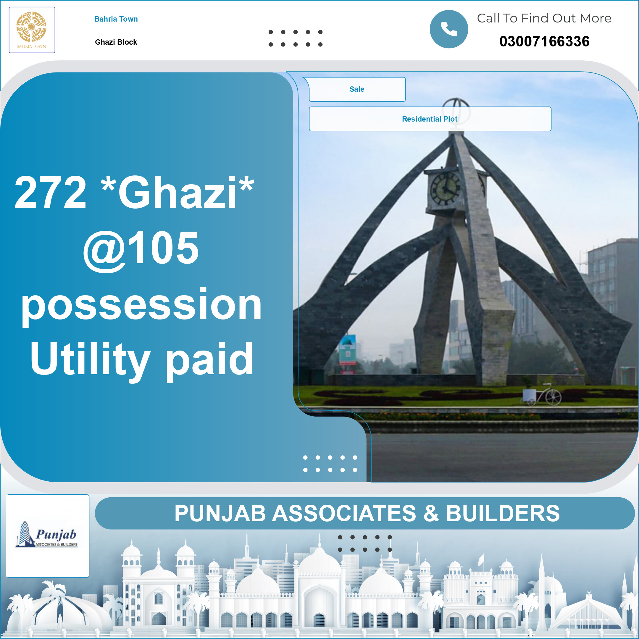 Residential Plot for Sale in Sector F - Ghazi Block -  Bahria Town, Lahore - (BP-367898)
