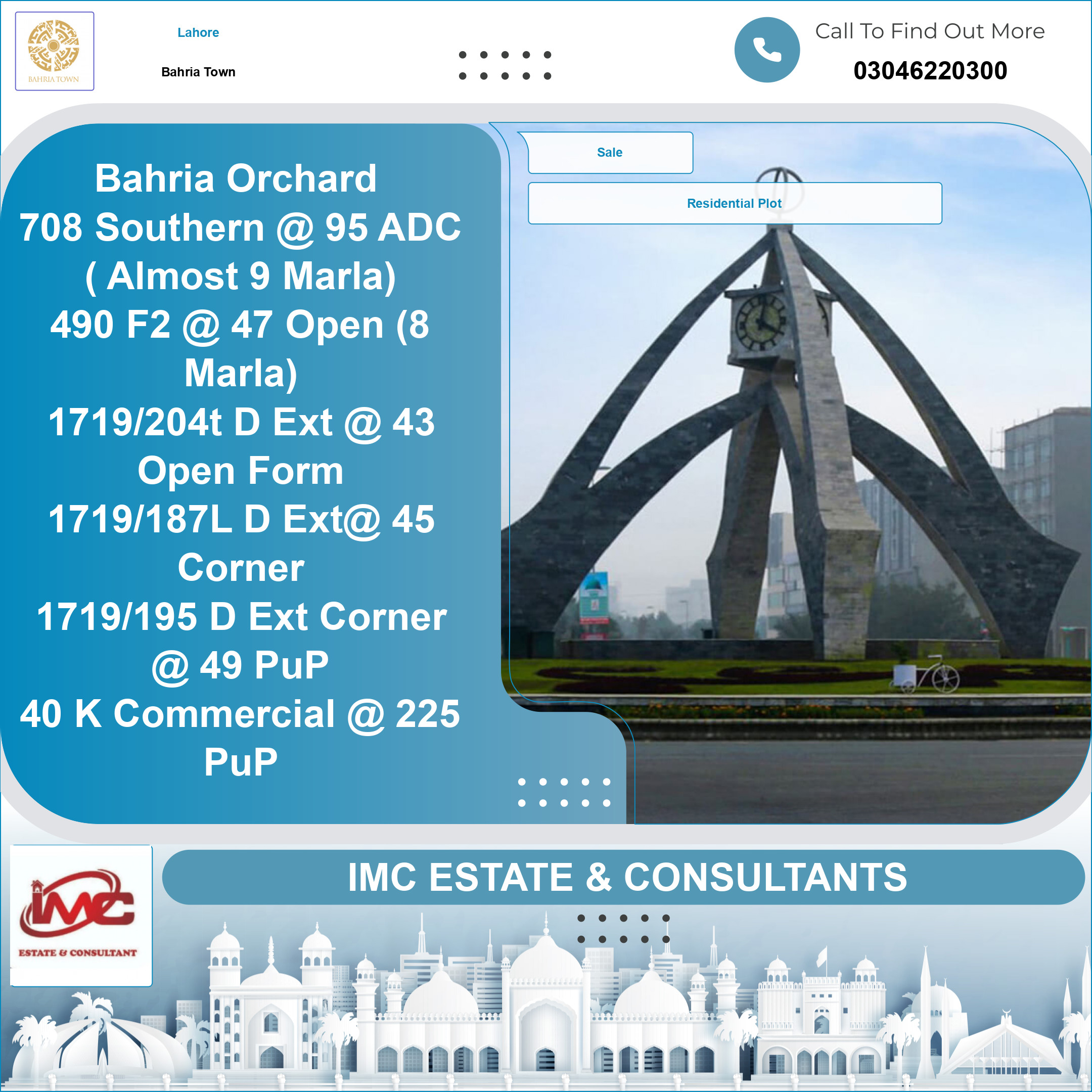 Residential Plot for Sale in Bahria Town, Lahore - (BP-368053)