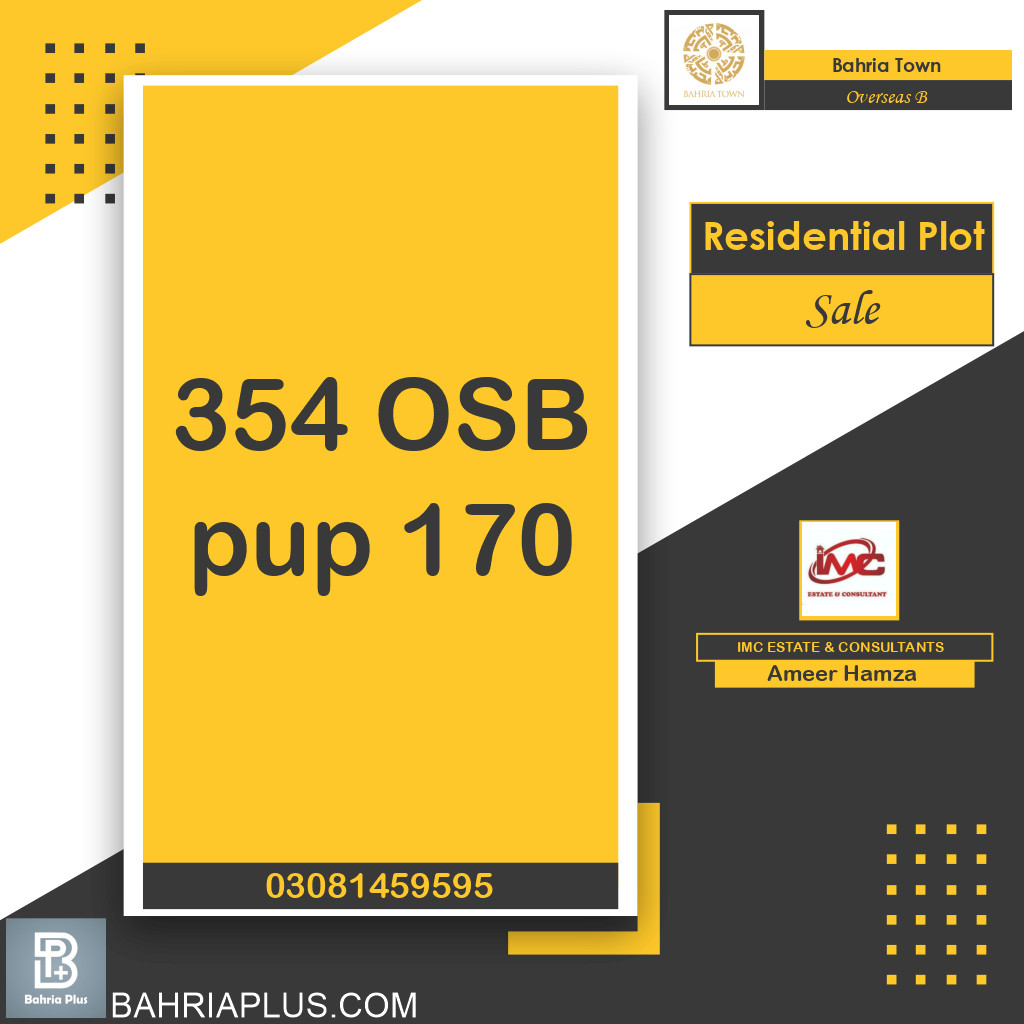 Residential Plot for Sale in Overseas B -  Bahria Town, Lahore - (BP-368071)