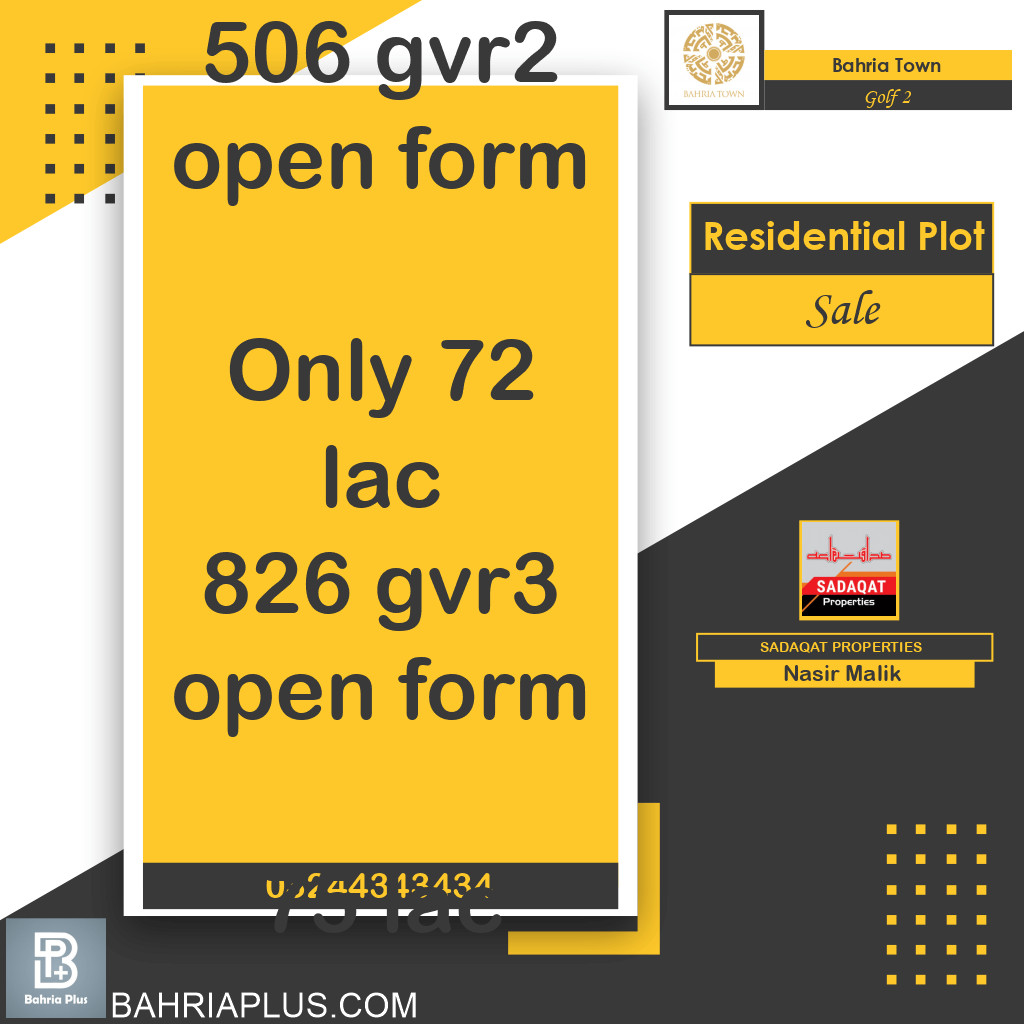 10 Marla Residential Plot for Sale in Golf Phase 2 -  Bahria Town, Lahore - (BP-368110)