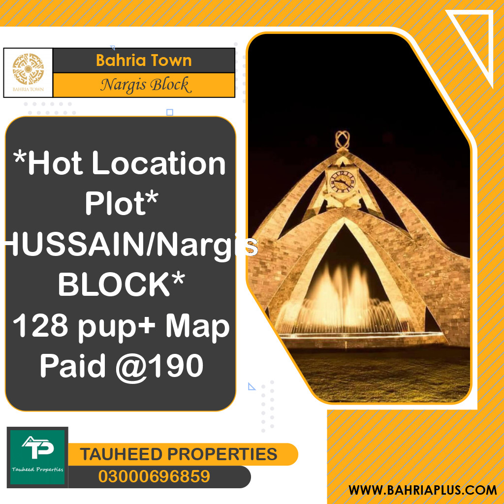 10 Marla Residential Plot for Sale in Sector C - Nargis/Hussain Block -  Bahria Town, Lahore - (BP-368543)
