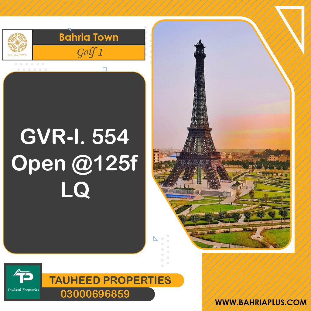 10 Marla Residential Plot for Sale in Golf Phase 1 -  Bahria Town, Lahore - (BP-368568)