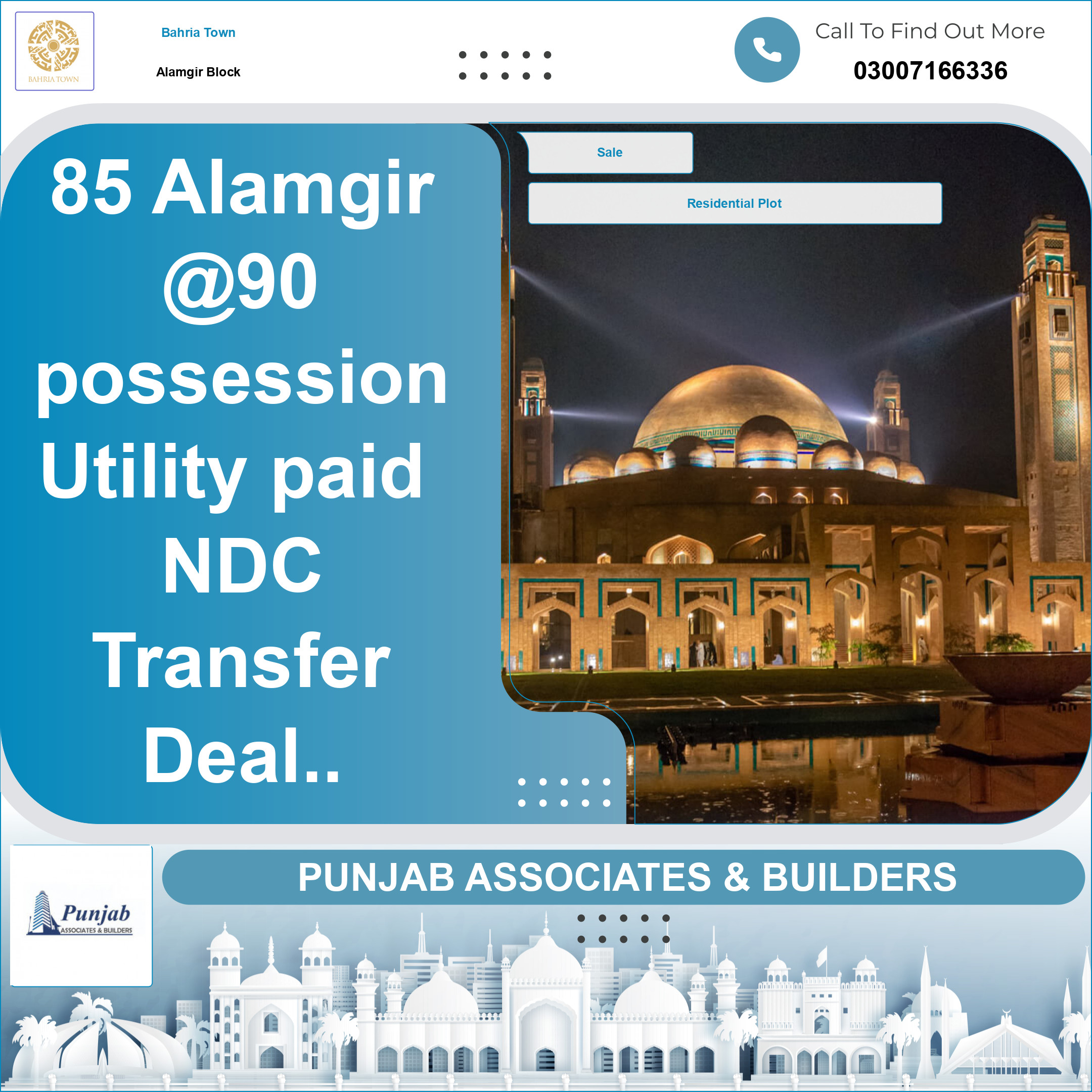 Residential Plot for Sale in Sector F - Alamgir Block -  Bahria Town, Lahore - (BP-368569)