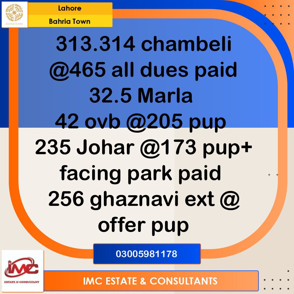 Residential Plot for Sale in Bahria Town, Lahore - (BP-368617)