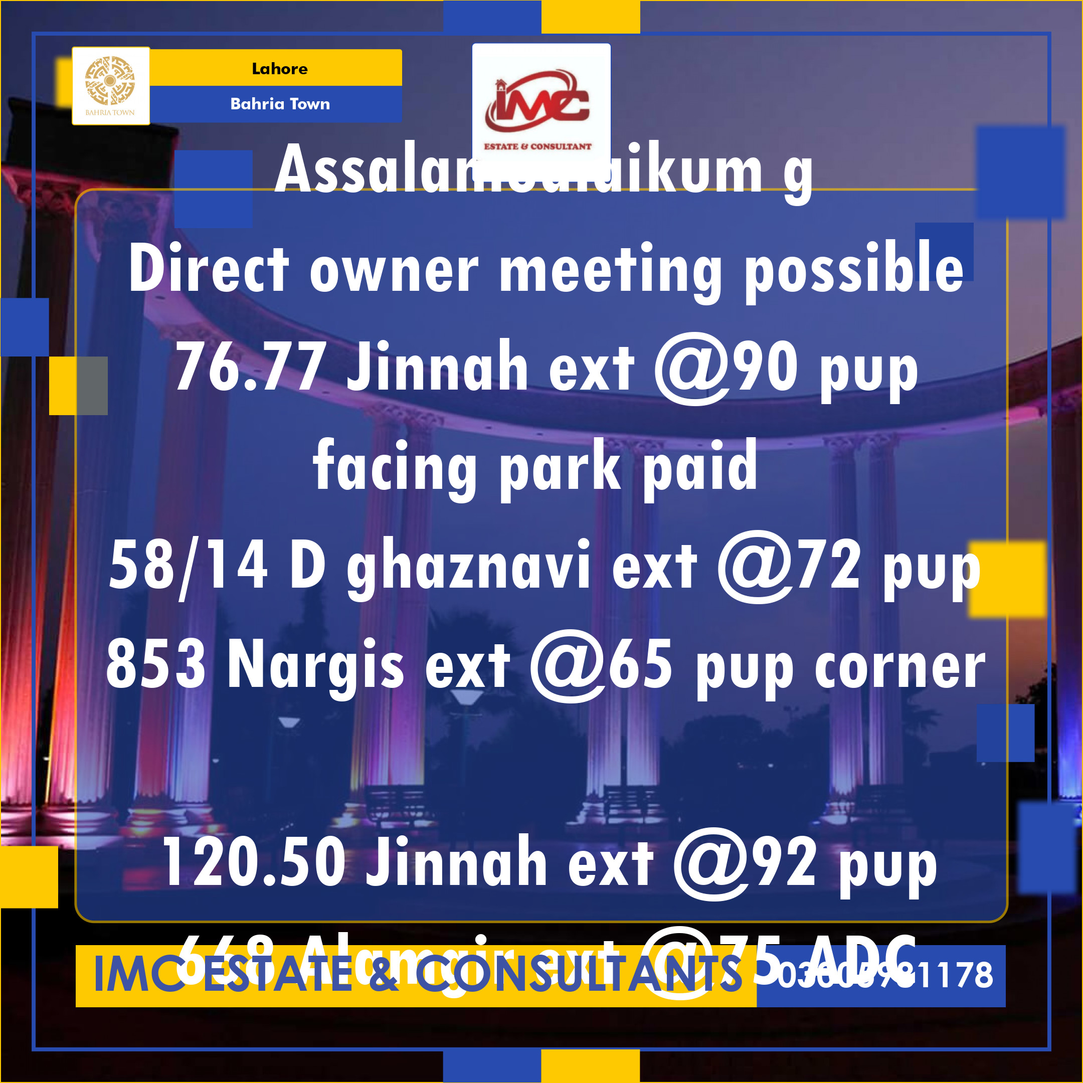 Residential Plot for Sale in Bahria Town, Lahore - (BP-368618)