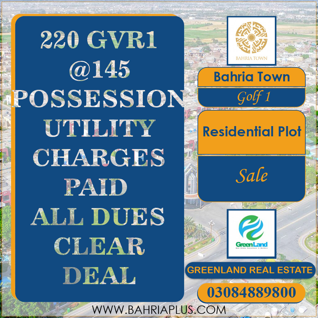 10 Marla Residential Plot for Sale in Golf Phase 1 -  Bahria Town, Lahore - (BP-368622)