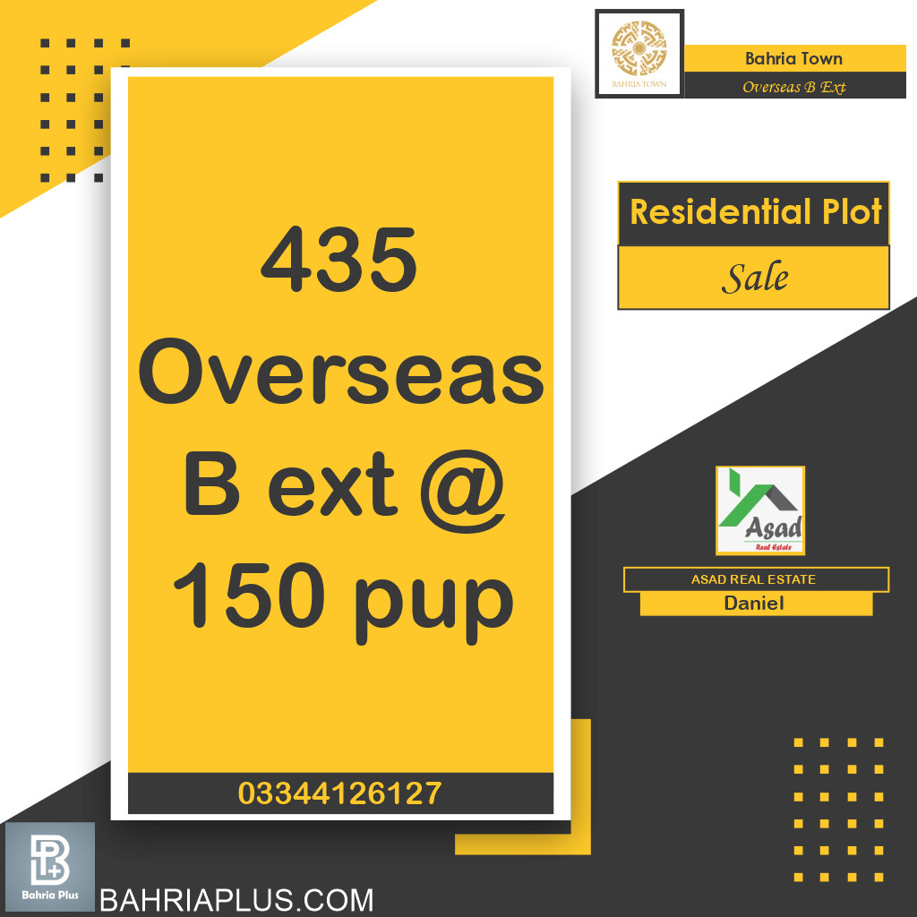 10 Marla Residential Plot for Sale in Overseas B Ext -  Bahria Town, Lahore - (BP-368635)