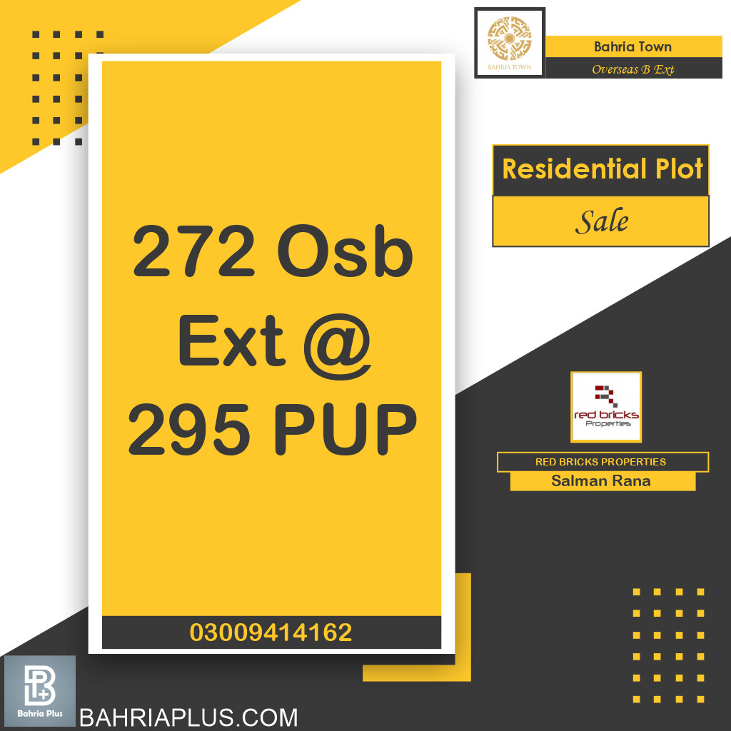 1 Kanal Residential Plot for Sale in Overseas B Ext -  Bahria Town, Lahore - (BP-368639)