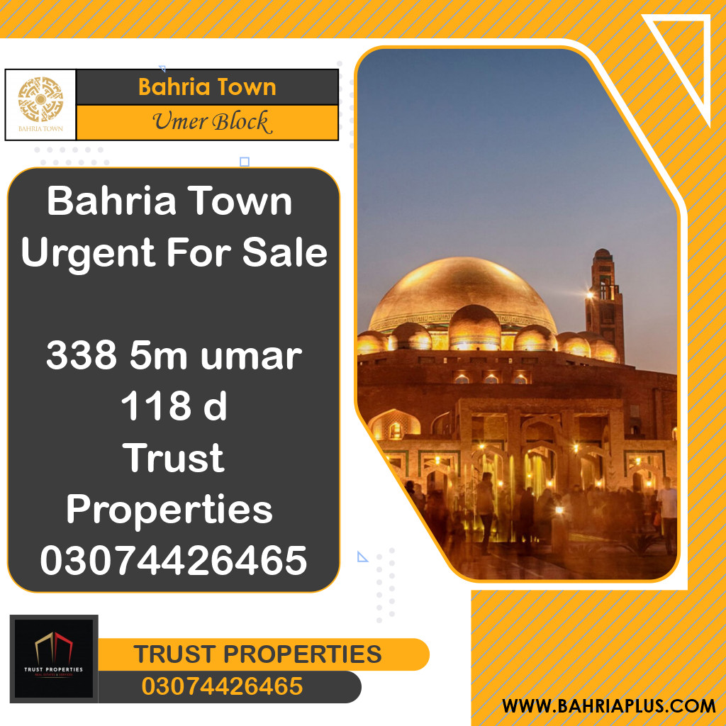 5 Marla Residential Plot for Sale in Sector B - Umer Block -  Bahria Town, Lahore - (BP-368801)