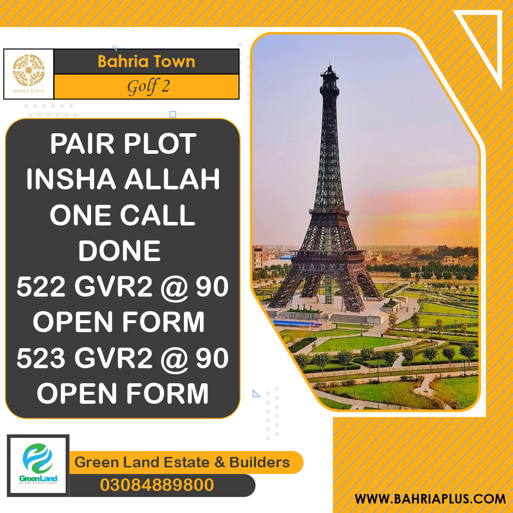 10 Marla Residential Plot for Sale in Golf Phase 2 -  Bahria Town, Lahore - (BP-368877)