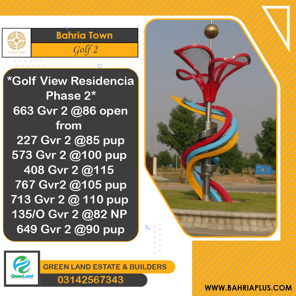 10 Marla Residential Plot for Sale in Golf Phase 2 -  Bahria Town, Lahore - (BP-368909)