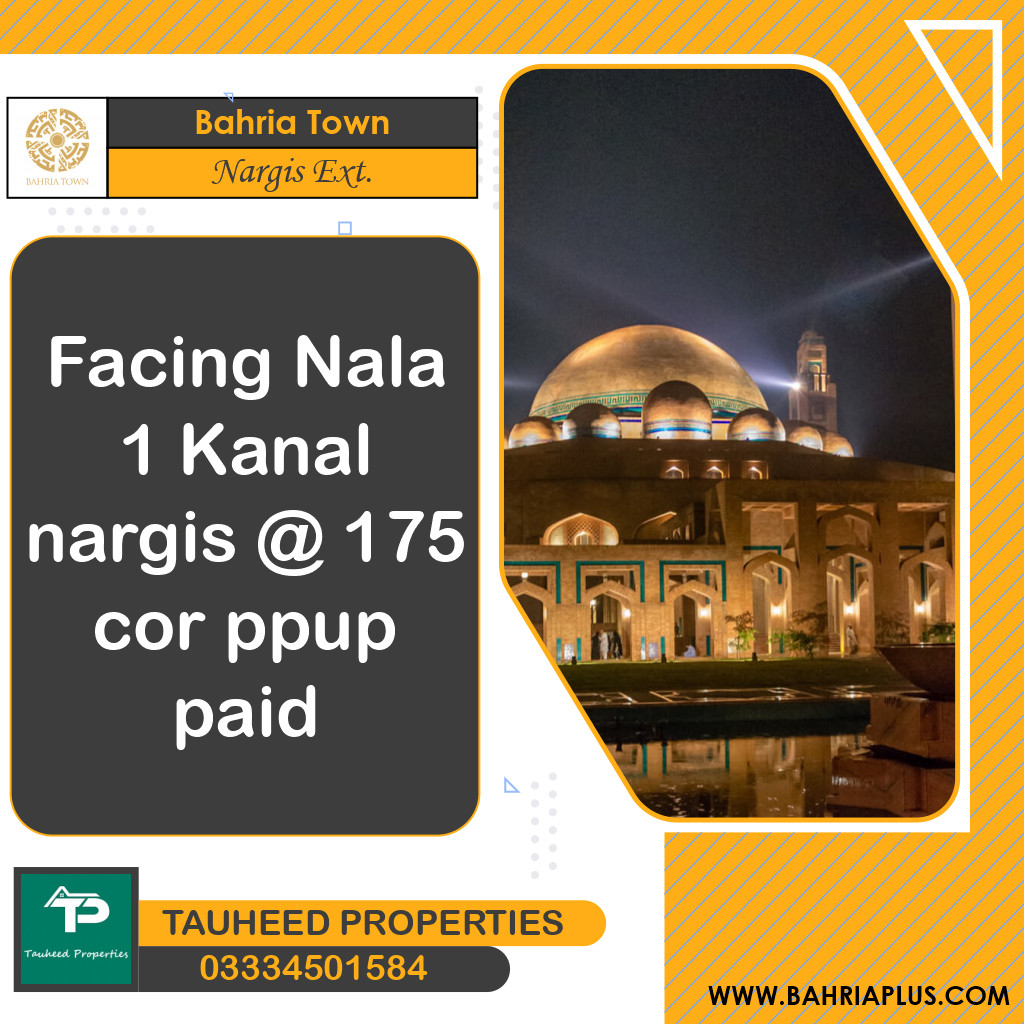 1 Kanal Residential Plot for Sale in Sector C - Nargis/Hussain Ext. -  Bahria Town, Lahore - (BP-369162)