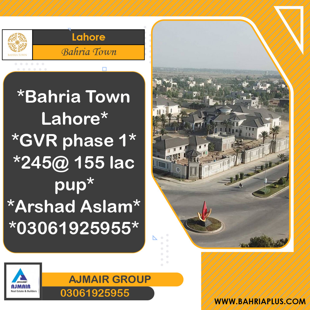 Residential Plot for Sale in Bahria Town, Lahore - (BP-369250)