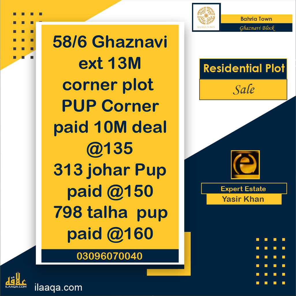 10 Marla Residential Plot for Sale in Sector F - Ghaznavi Block -  Bahria Town, Lahore - (BP-369298)