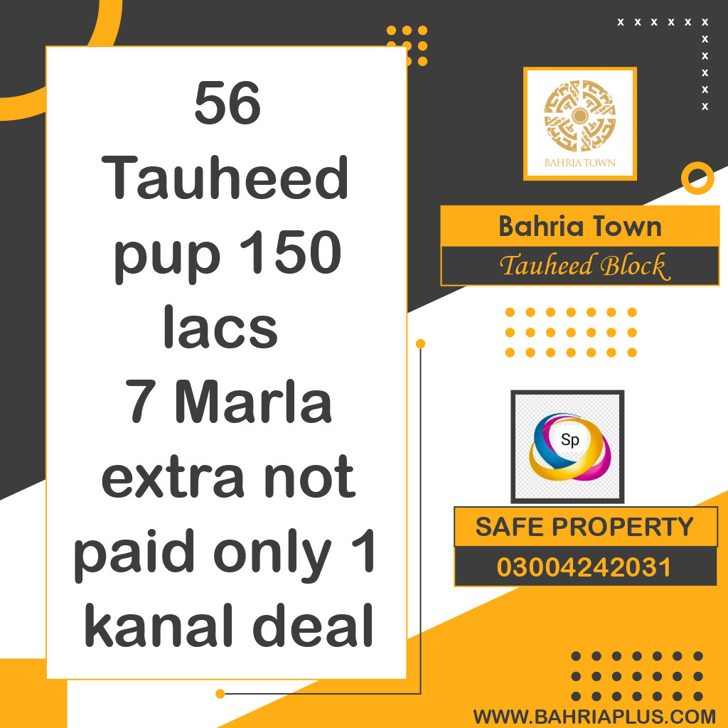 1 Kanal Residential Plot for Sale in Sector F - Tauheed Block -  Bahria Town, Lahore - (BP-369309)