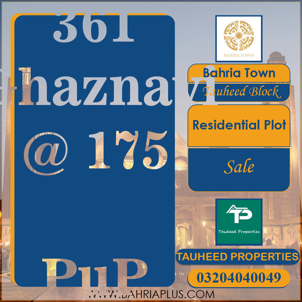 10 Marla Residential Plot for Sale in Sector F - Tauheed Block -  Bahria Town, Lahore - (BP-369388)