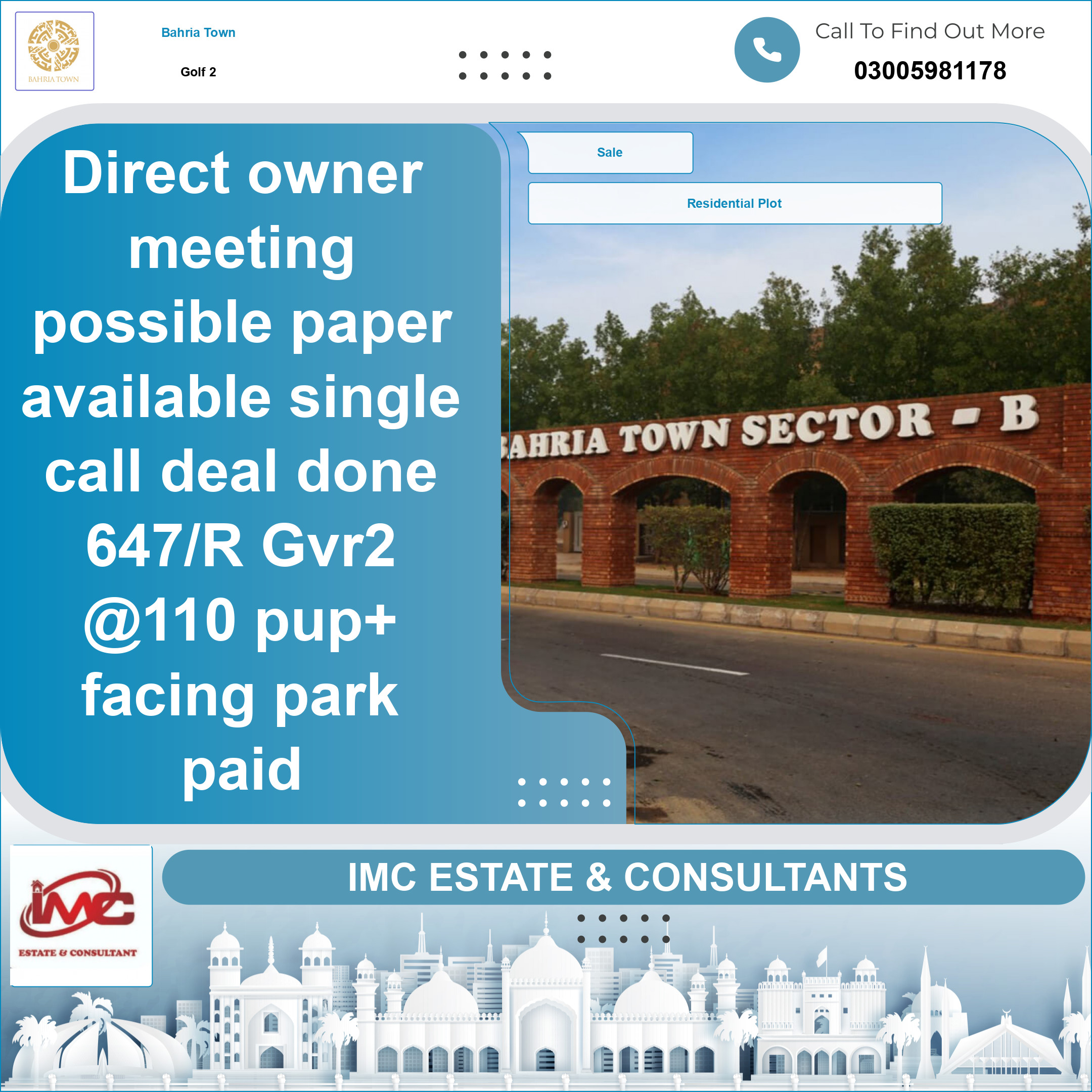 10 Marla Residential Plot for Sale in Golf Phase 2 -  Bahria Town, Lahore - (BP-369412)