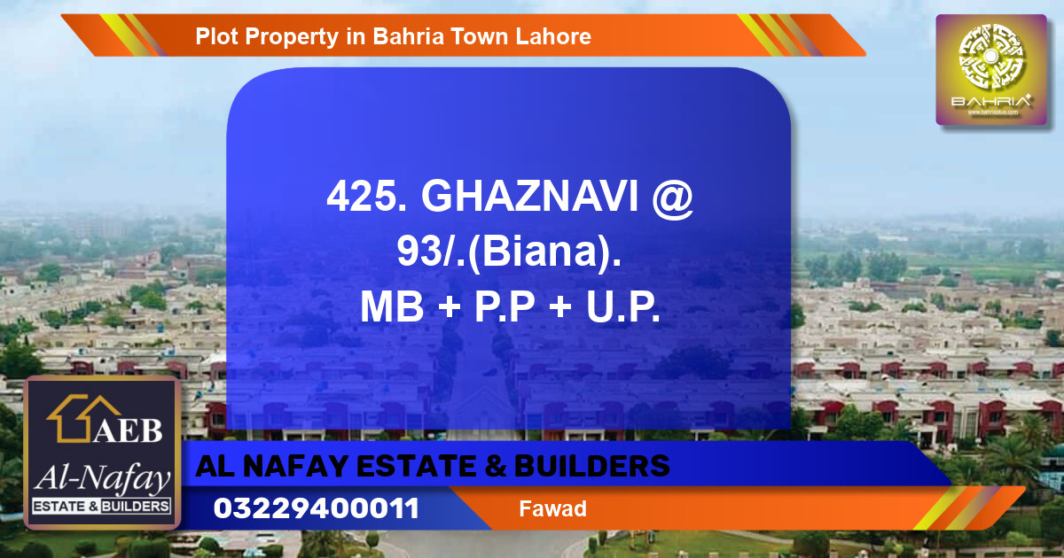 Residential Plot for Sale in Bahria Town, Lahore - (BP-36946)