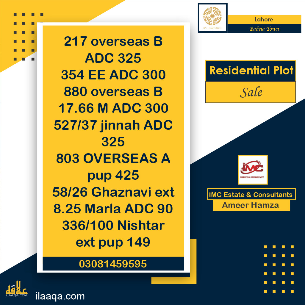 5 Marla Residential Plot for Sale in Bahria Town, Lahore - (BP-369486)