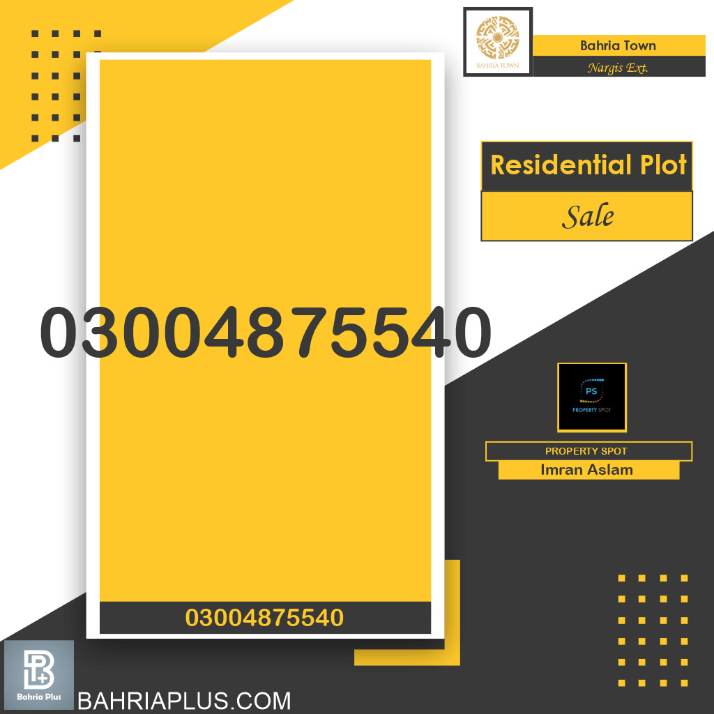 20 Kanal Residential Plot for Sale in Sector C - Nargis/Hussain Ext. -  Bahria Town, Lahore - (BP-369570)