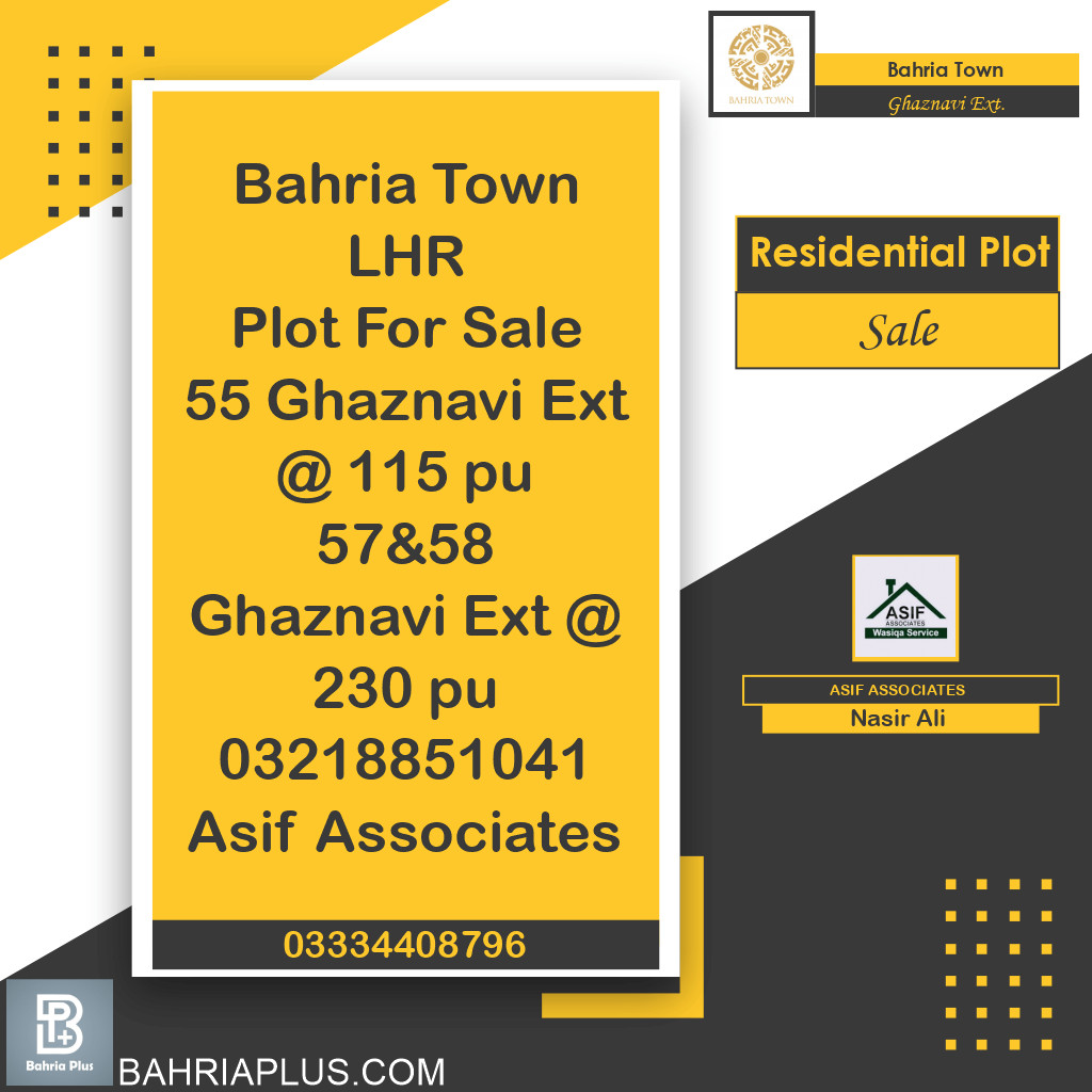 10 Marla Residential Plot for Sale in Sector F - Ghaznavi Ext. Block -  Bahria Town, Lahore - (BP-369617)