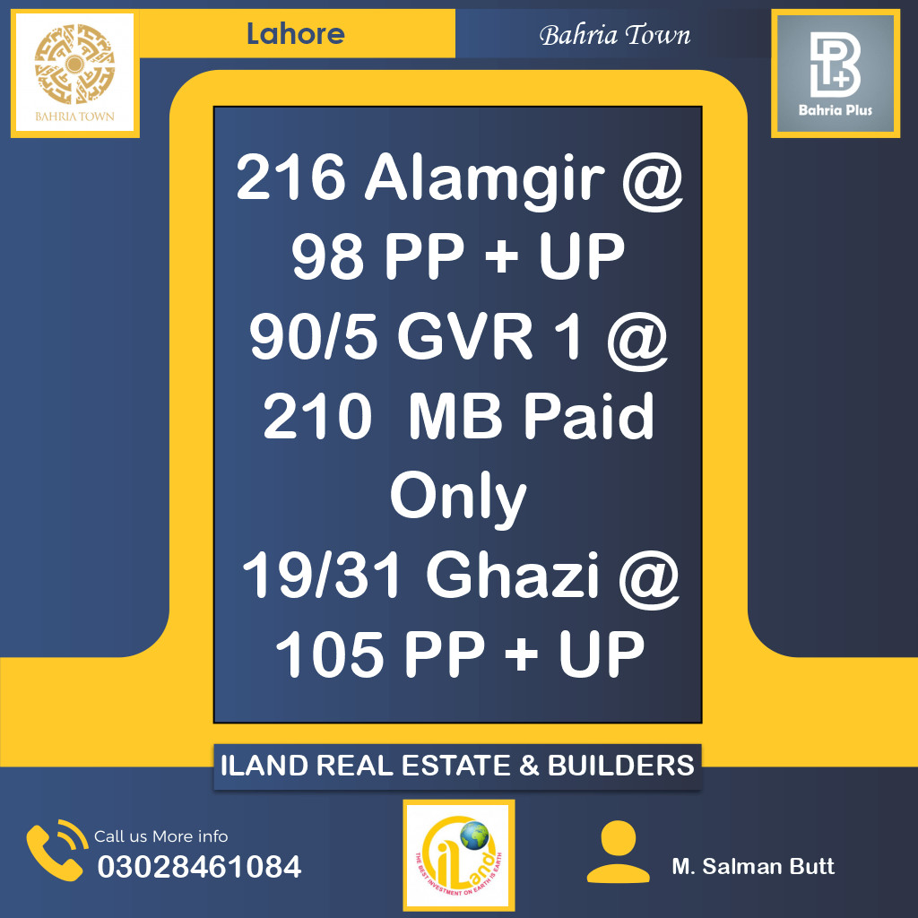 Residential Plot for Sale in Bahria Town, Lahore - (BP-369665)