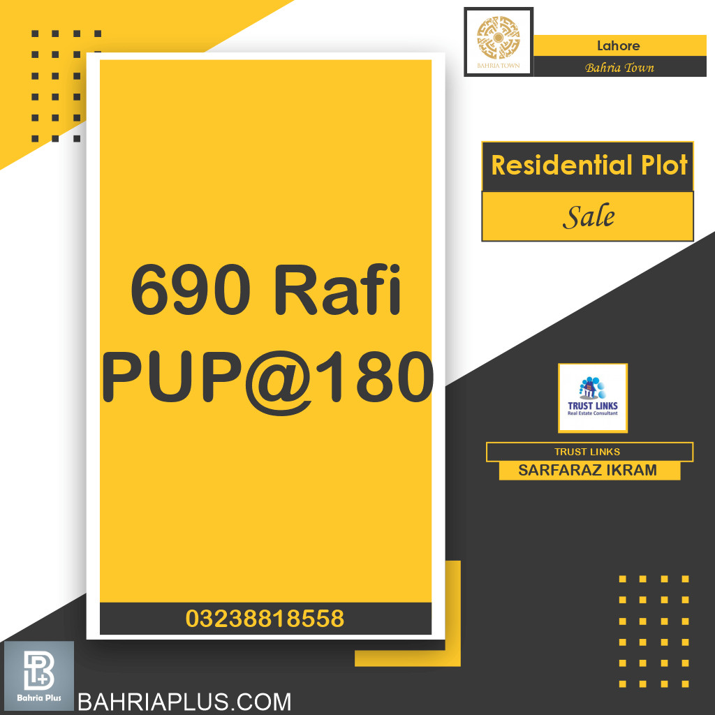 Residential Plot for Sale in Bahria Town, Lahore - (BP-369720)