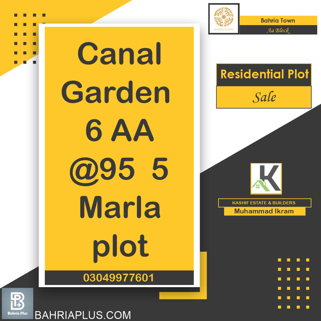 5 Marla Residential Plot for Sale in Sector D - AA Block -  Bahria Town, Lahore - (BP-369755)