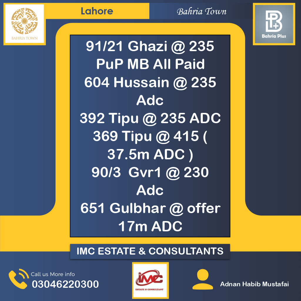 Residential Plot for Sale in Bahria Town, Lahore - (BP-369819)
