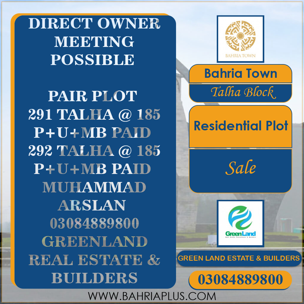 10 Marla Residential Plot for Sale in Sector F - Talha Block -  Bahria Town, Lahore - (BP-369842)