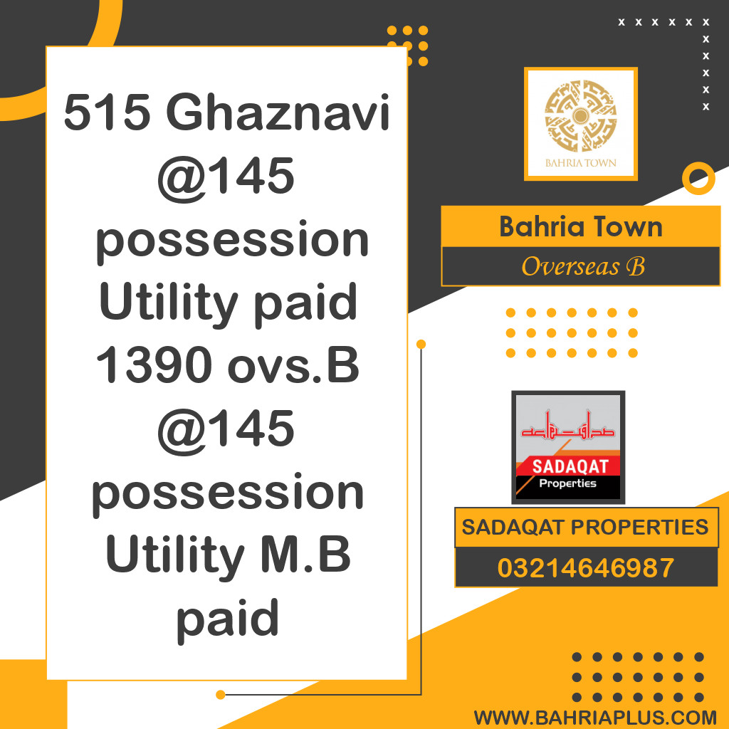 10 Marla Residential Plot for Sale in Overseas B -  Bahria Town, Lahore - (BP-369874)