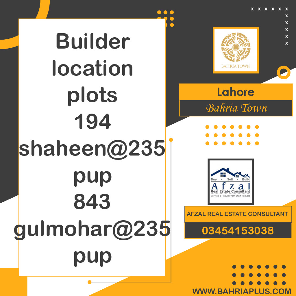 Residential Plot for Sale in Bahria Town, Lahore - (BP-370009)