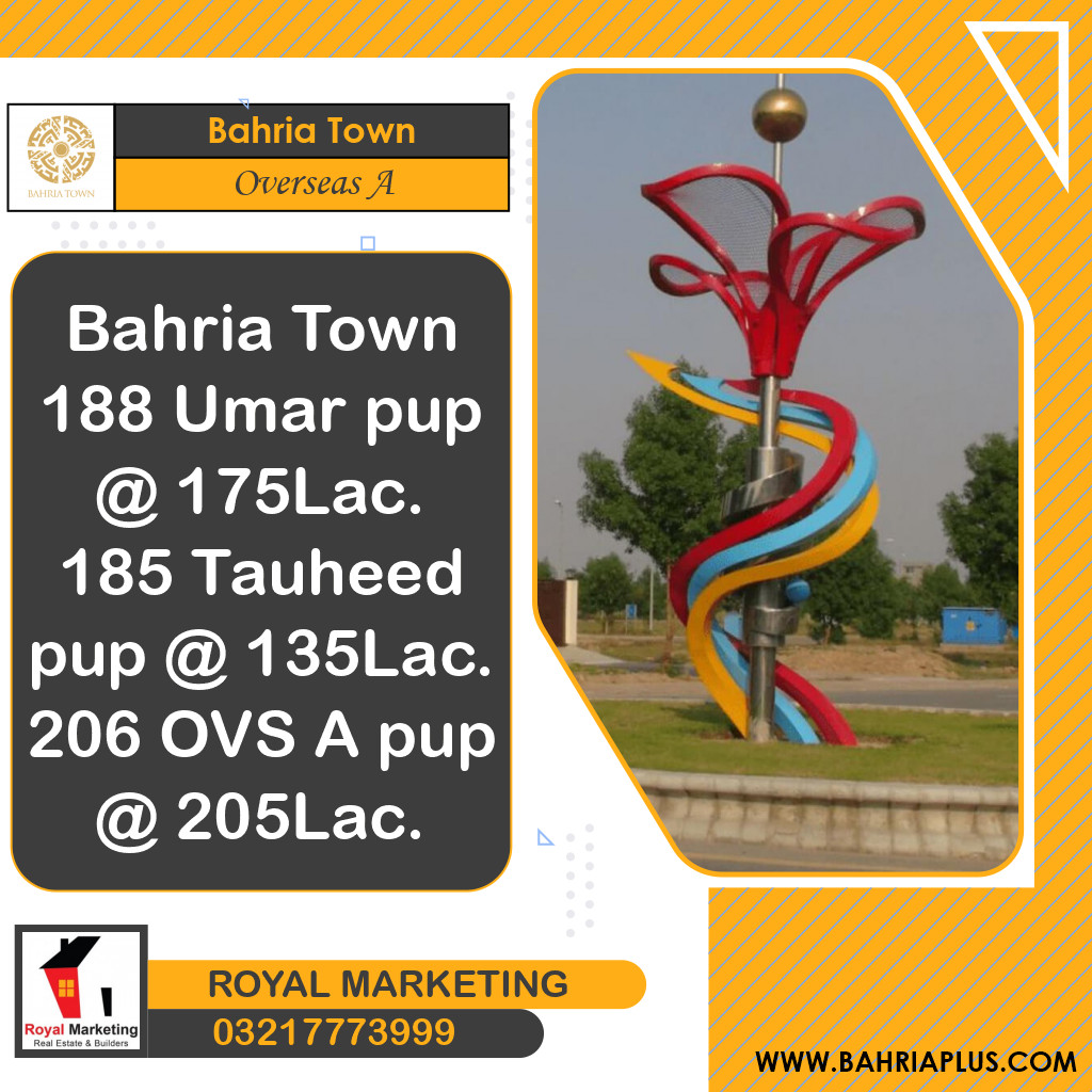 10 Marla Residential Plot for Sale in Overseas A -  Bahria Town, Lahore - (BP-370081)