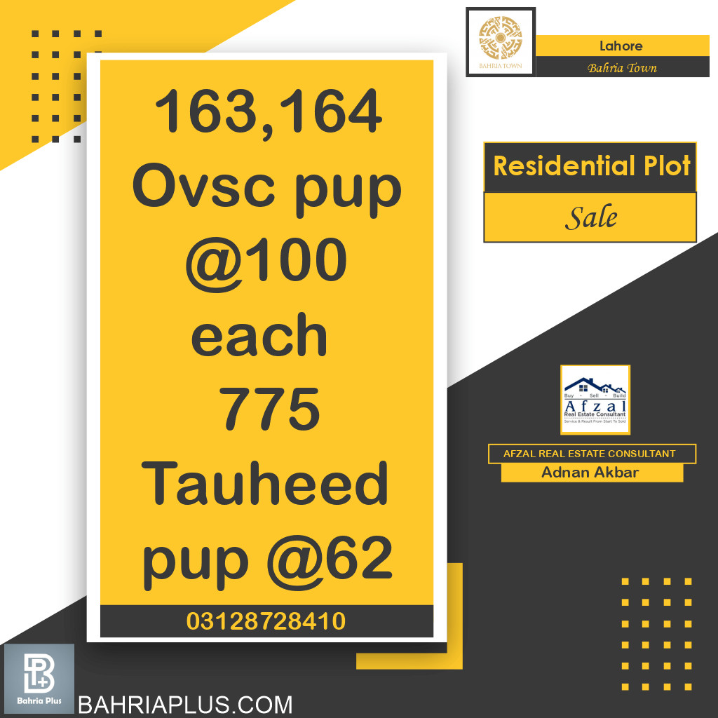 Residential Plot for Sale in Bahria Town, Lahore - (BP-370183)