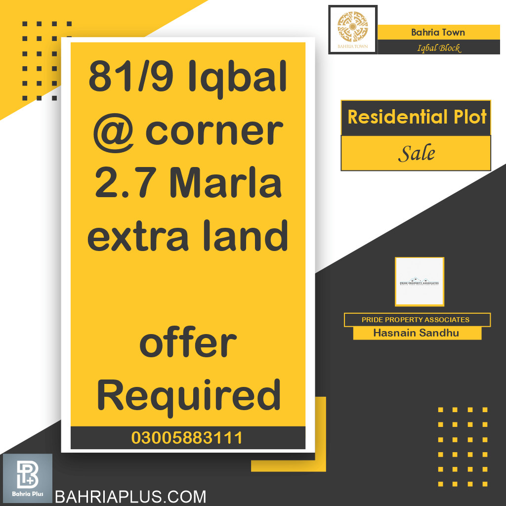 5 Marla Residential Plot for Sale in Sector E - Iqbal Block -  Bahria Town, Lahore - (BP-370289)