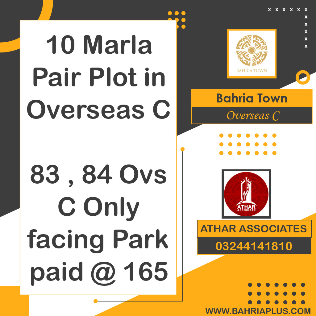 10 Marla Residential Plot for Sale in Overseas C -  Bahria Town, Lahore - (BP-370527)