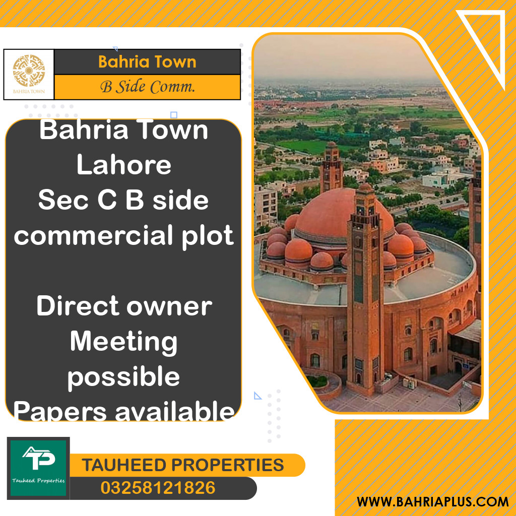 5 Marla Residential Plot for Sale in Sector C - B Side -  Bahria Town, Lahore - (BP-370541)