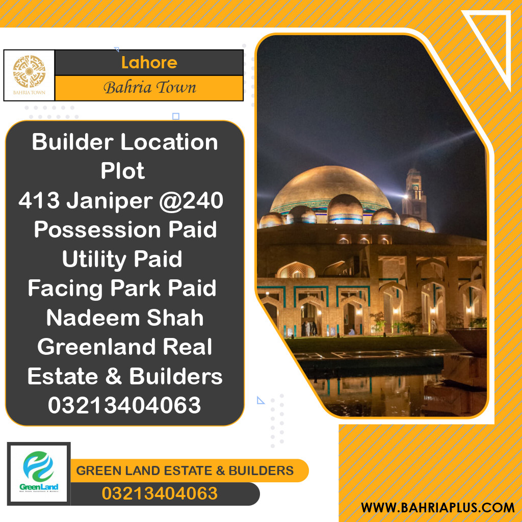 10 Marla Residential Plot for Sale in Bahria Town, Lahore - (BP-370664)
