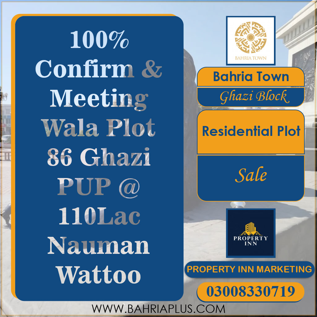 10 Marla Residential Plot for Sale in Sector F - Ghazi Block -  Bahria Town, Lahore - (BP-371012)