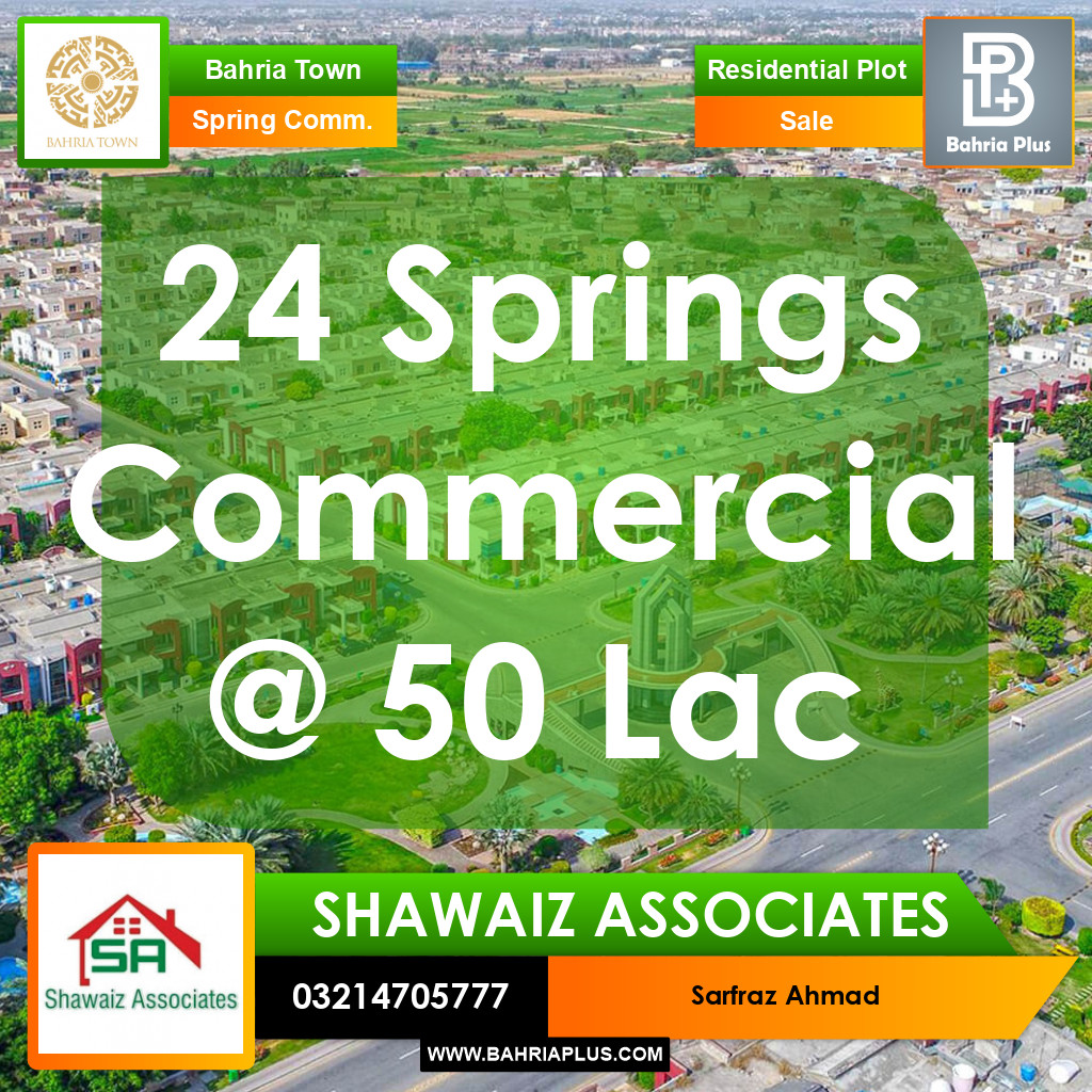 1.66 Marla Residential Plot for Sale in Spring Commercial -  Bahria Town, Lahore - (BP-371107)