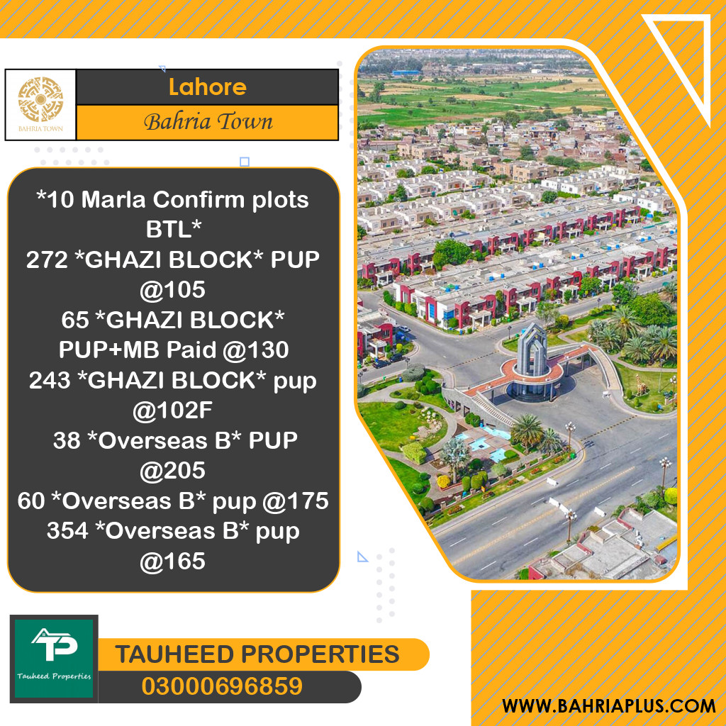 Residential Plot for Sale in Bahria Town, Lahore - (BP-371135)