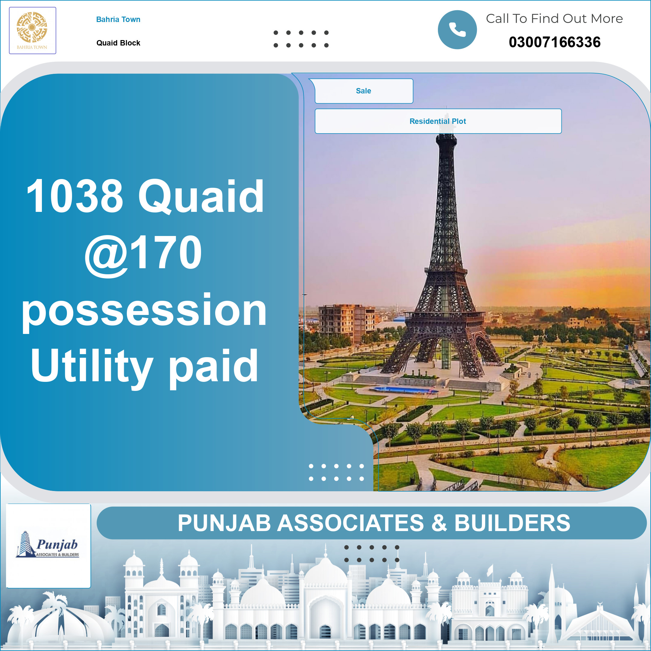 Residential Plot for Sale in Sector E - Quaid Block -  Bahria Town, Lahore - (BP-371242)