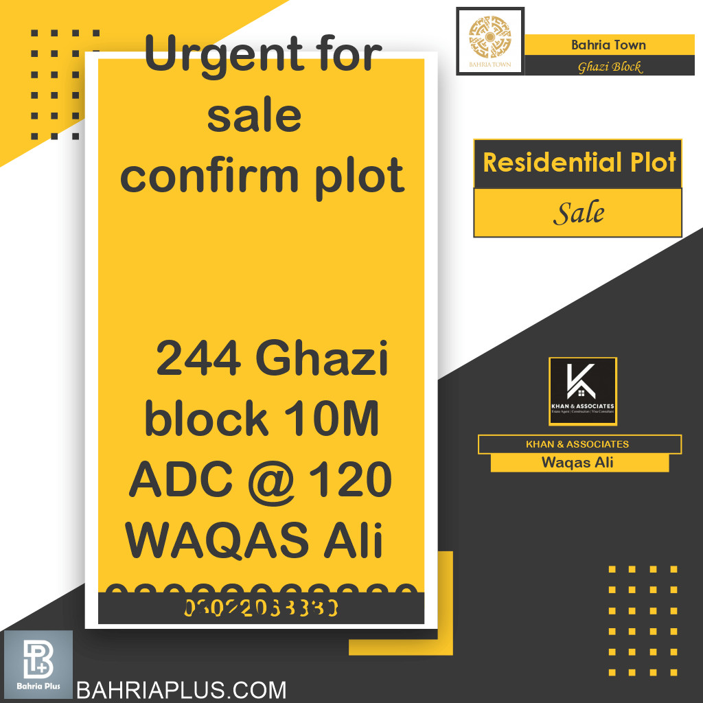 10 Marla Residential Plot for Sale in Sector F - Ghazi Block -  Bahria Town, Lahore - (BP-371269)