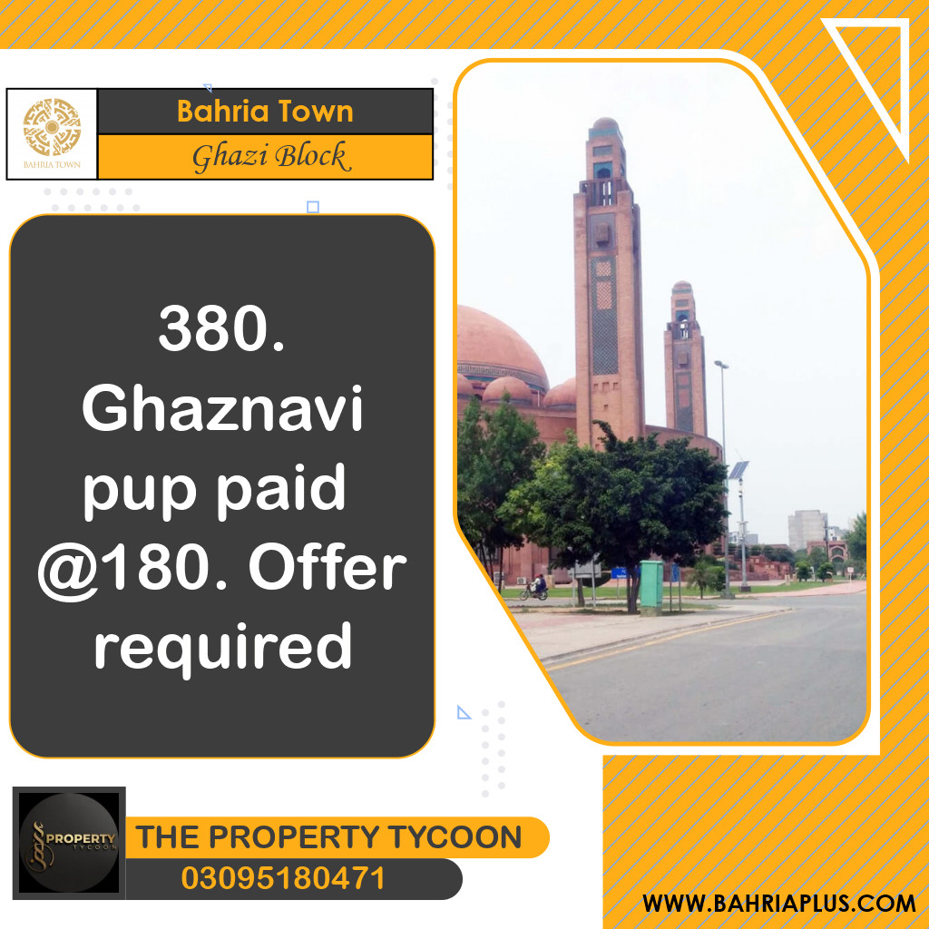 10 Marla Residential Plot for Sale in Sector F - Ghazi Block -  Bahria Town, Lahore - (BP-371397)